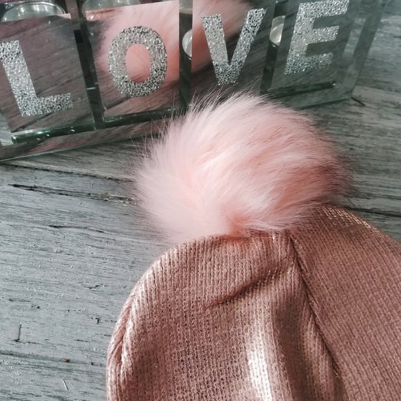 ELIZA Metallic Hat Beanie - Pink - Picture 3 of 8